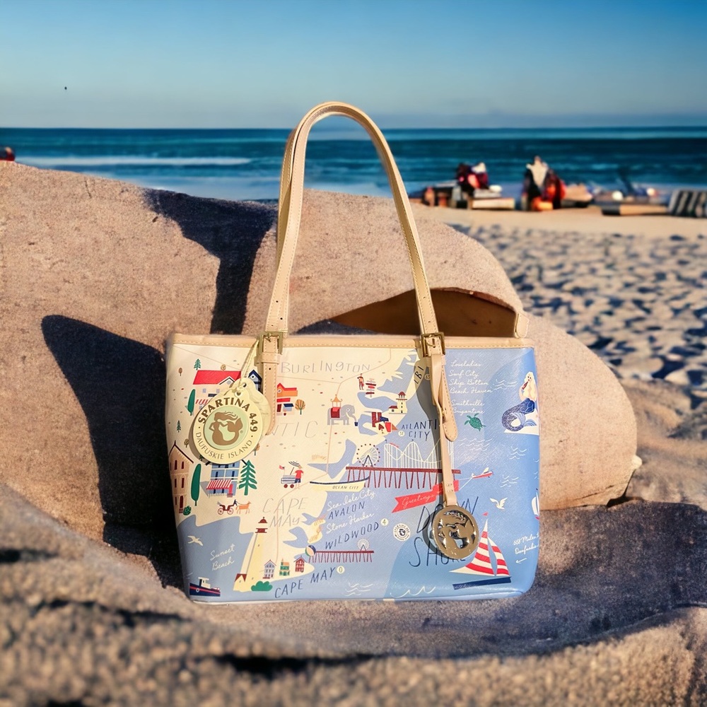 🆕 Spartina 449 'Greetings From' Down the Shore Small Tote-NWOT